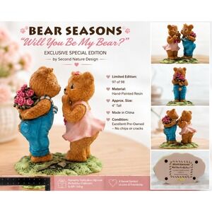 Bear‎ Seasons Will You Be My Bear Figurine Second Nature Design Teddy Bears Rose